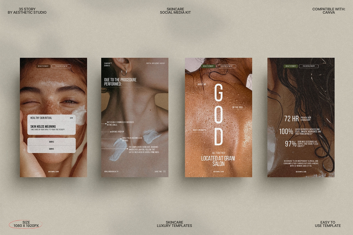 Canva Skincare Instagram Story Pack preview 7