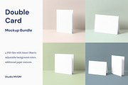 Double Card Mockup Bundle, a Print Template by Studio MVDM (Thumbnail 1 of 8)