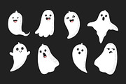 Adorable Cartoon Ghosts, a Decorative Illustration by linakilljoy (Thumbnail 2 of 3)