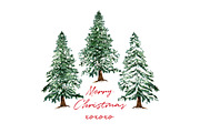 Christmas Trees Holiday Collection, a Seasonal Illustration by FleurArt (Thumbnail 2 of 6)
