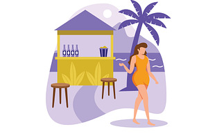 Beach Bar Illustration Exclusive