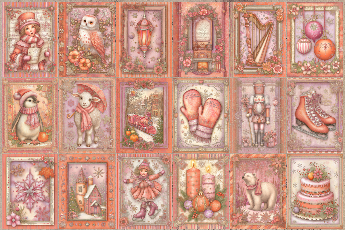Christmas Ephemera Junk Journal Kit, a Seasonal Illustration by Print Haven Mochi Vintage (Photo 4 of 11)