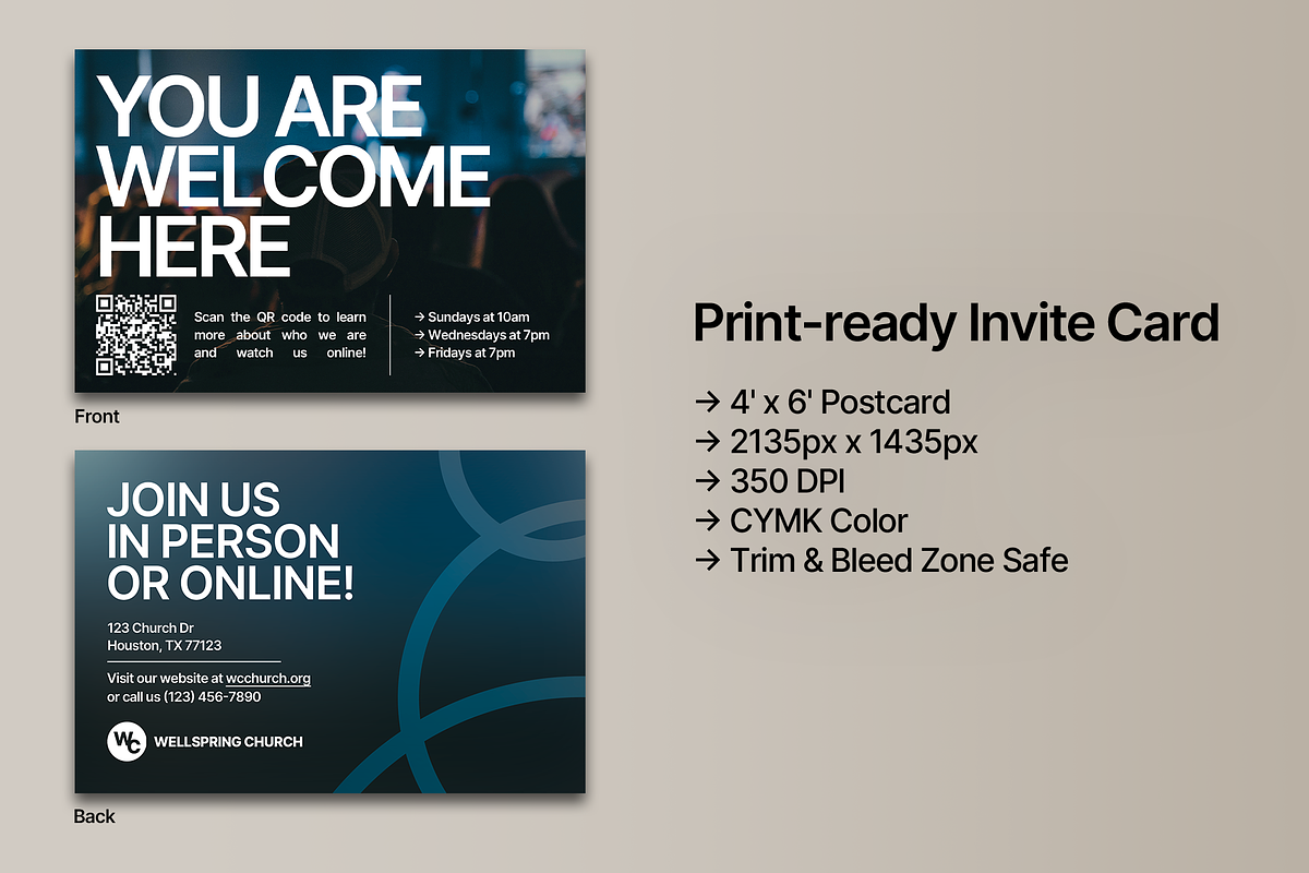 Modern Church Invite Card preview 2