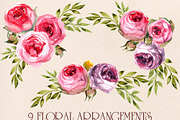 watercolor set Peony-pink rose, a Texture Graphic by Antikva17 (Thumbnail 2 of 5)