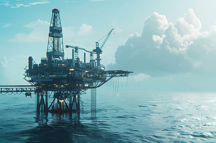Offshore oil and gas rig platform, an Industrial Photo by AlyaAnd