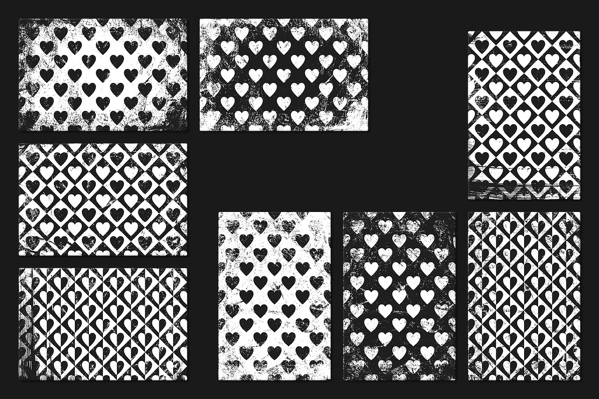 Hearts - 80 Grunge Patterns, a Pattern Graphic by Tustan (Photo 2 of 12)