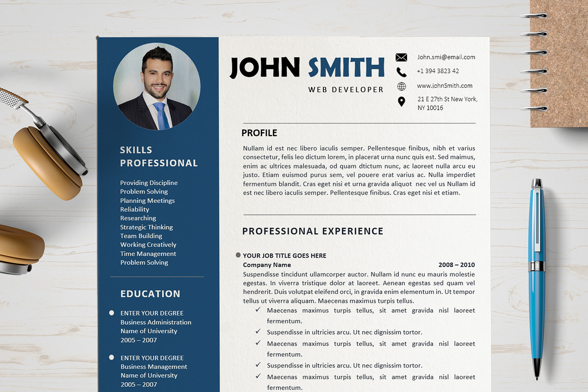 Professional Resume/ CV Bundle, a Resume Template by Wow Designs (Photo 13 of 21)