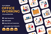 Office Working Illustration, a Work Illustration by Rishsketch (Thumbnail 1 of 9)