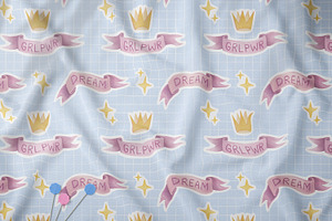 Baby Girl Dreams Seamless Patterns