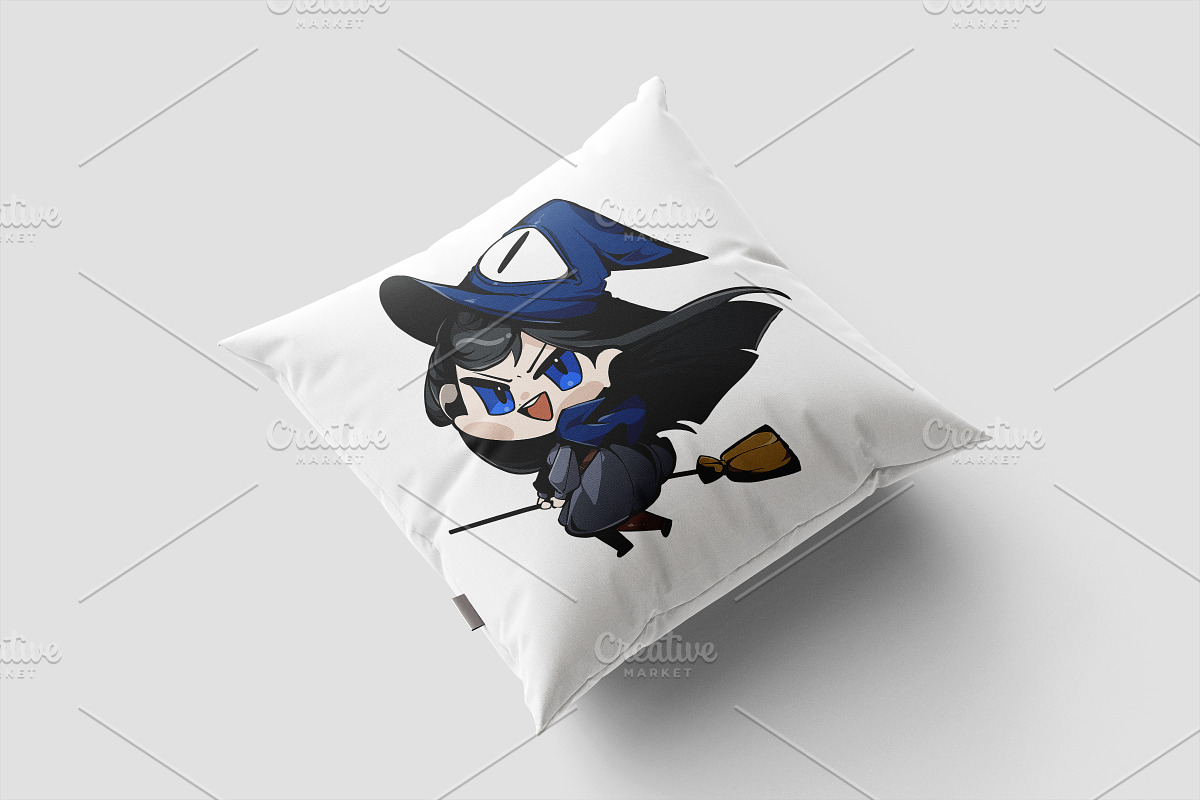 Halloween Witch Chibi Anime 1, an Illustration by vectstudio (Photo 2 of 3)