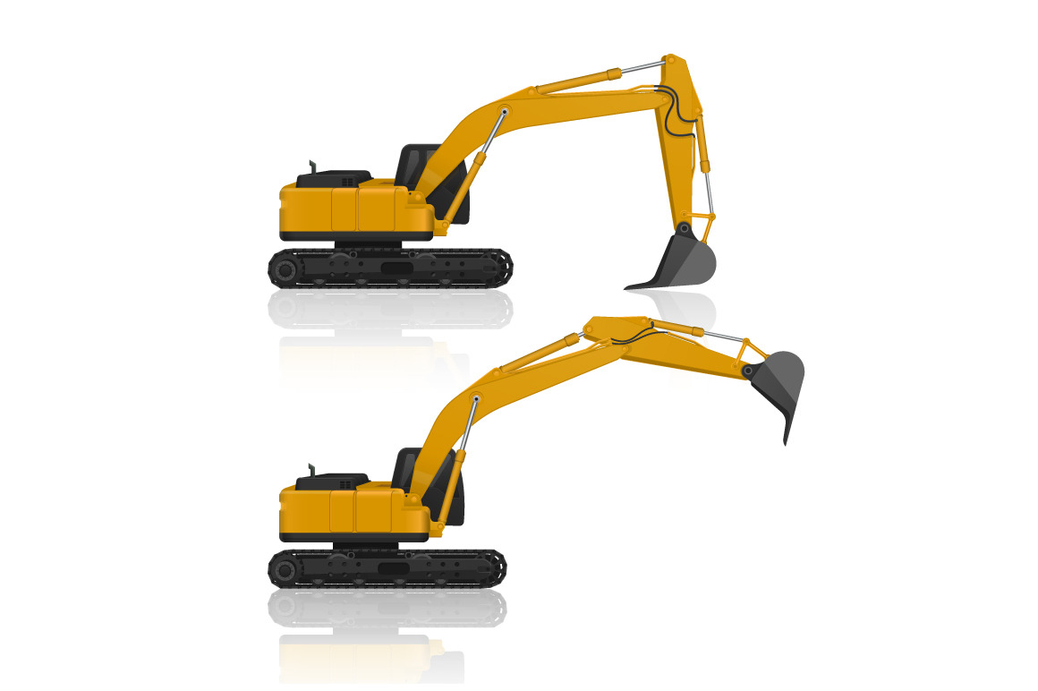 Backhoes vector Illustration by SDesign  Creative Market
