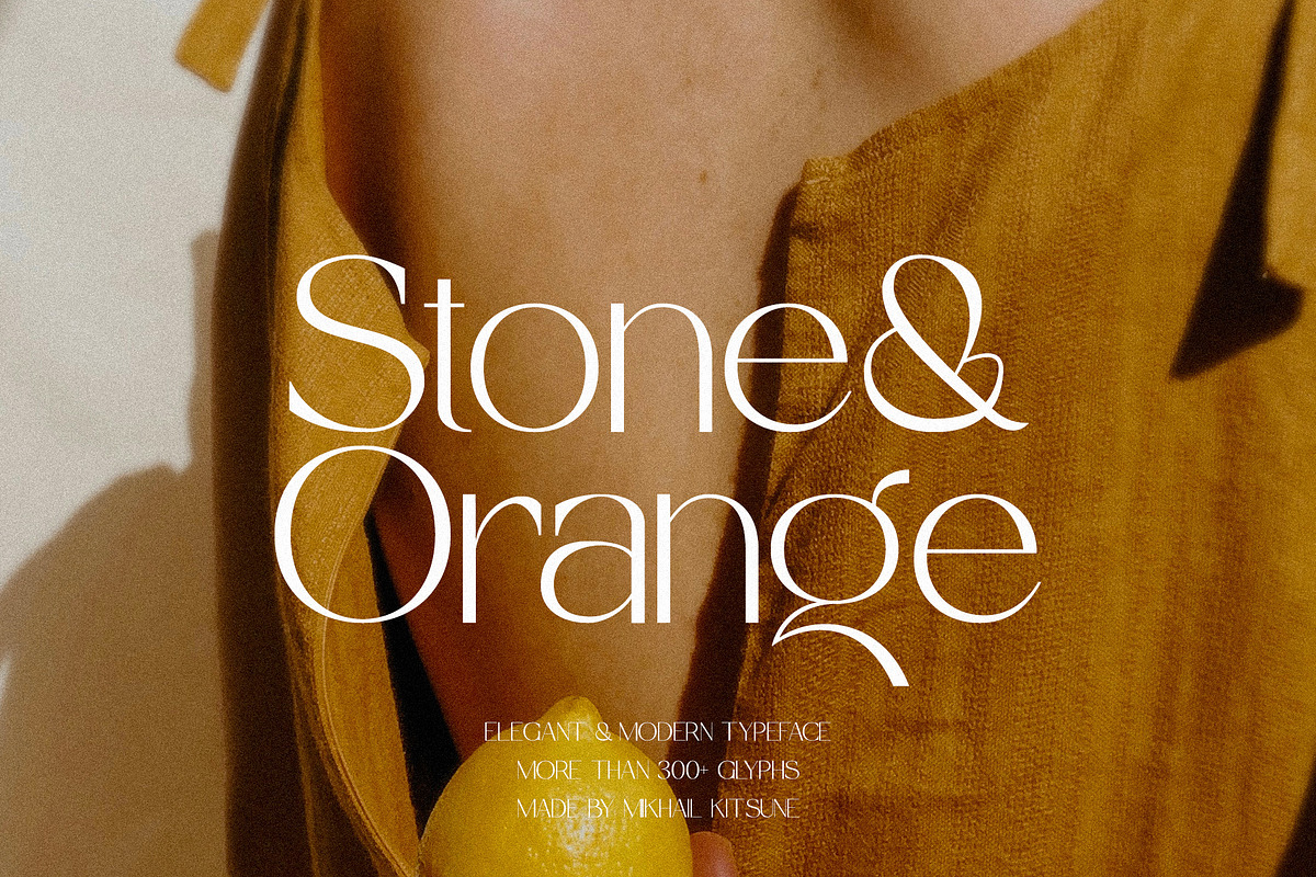 Stone&Orange - Elegant & Modern Sans, a Sans Serif Font by Mikhail Kitsune (Photo 1 of 11)