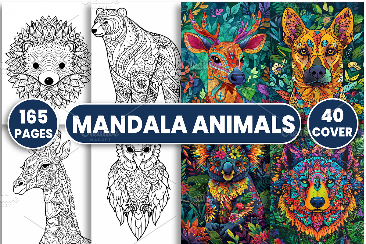 Mandala Animals Coloring Pages, an Animal Illustration by Design Station (Photo 1 of 5)