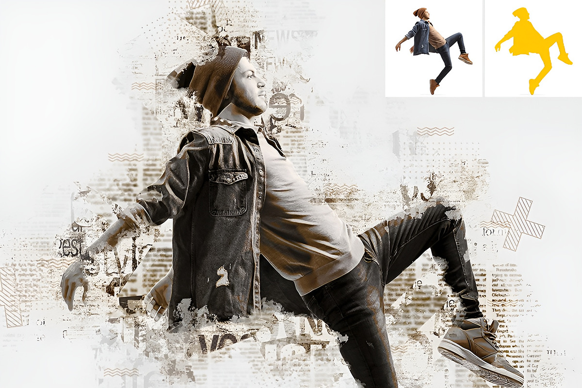Abstract Newspaper Photoshop Action, an Action Add-On by AB-TheDesigner (Photo 3 of 4)