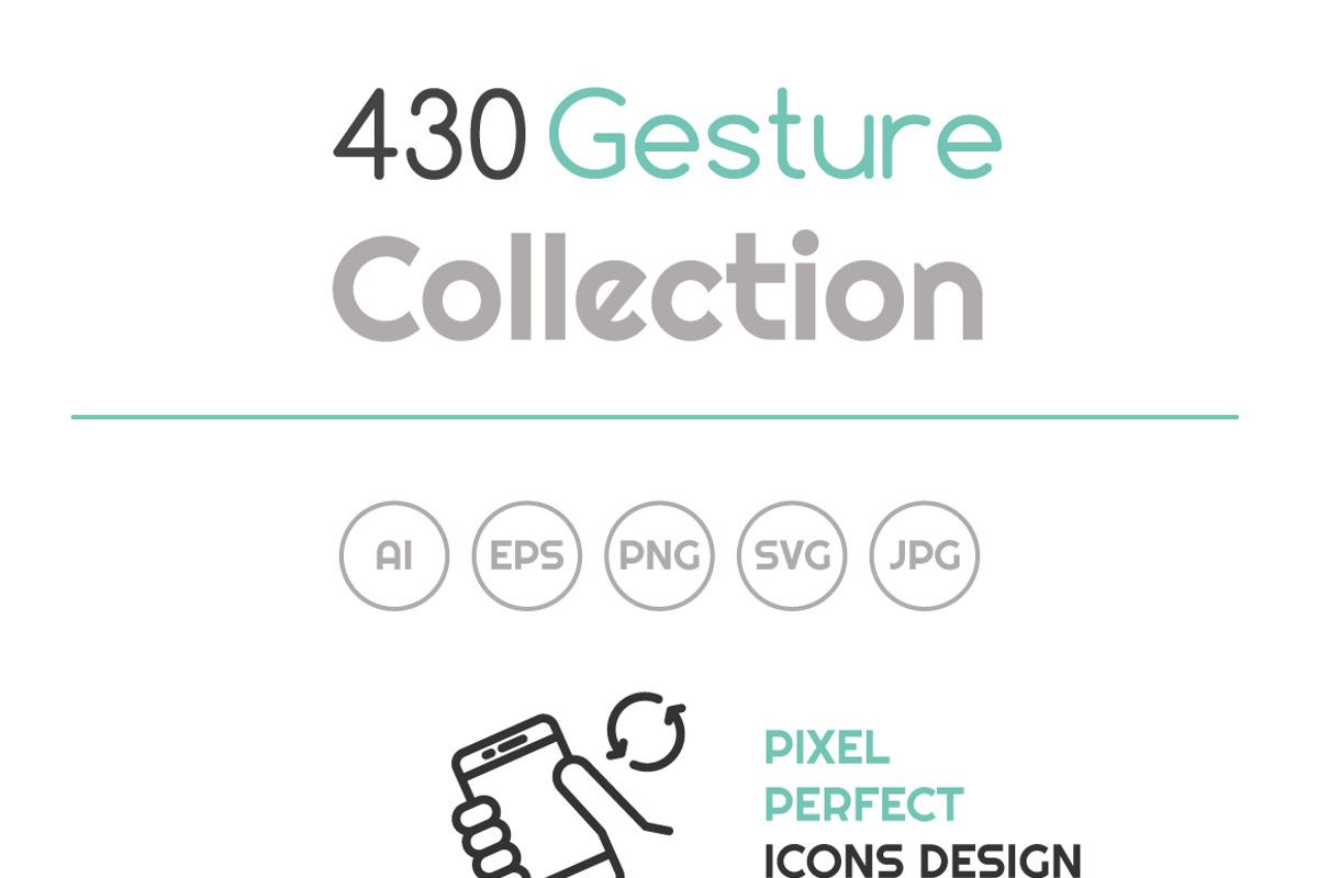 Hand Gesture Icons, an Outline Icon by eucalyp (Photo 2 of 3)
