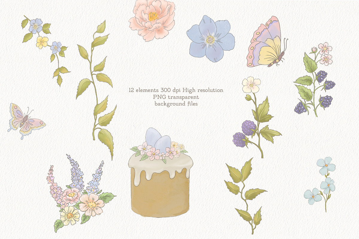 Summer Garden Wedding Set, a Decorative Illustration by AlenaVlasko stock Market (Photo 10 of 10)