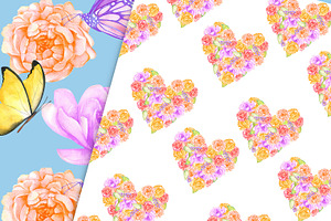 Watercolor Floral Seamless Patterns