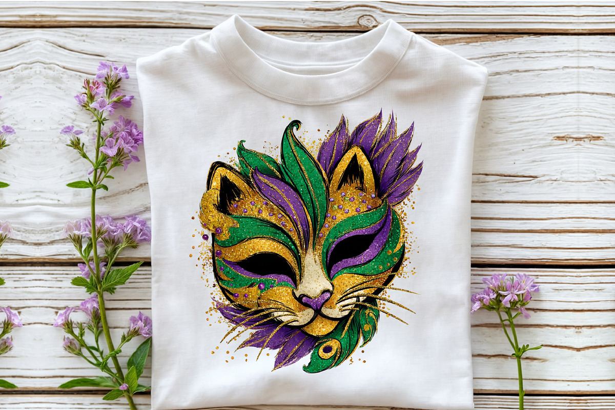 Mardi Gras Cute Kitty Clipart, an Illustration by Sublimation Artist (Photo 6 of 6)