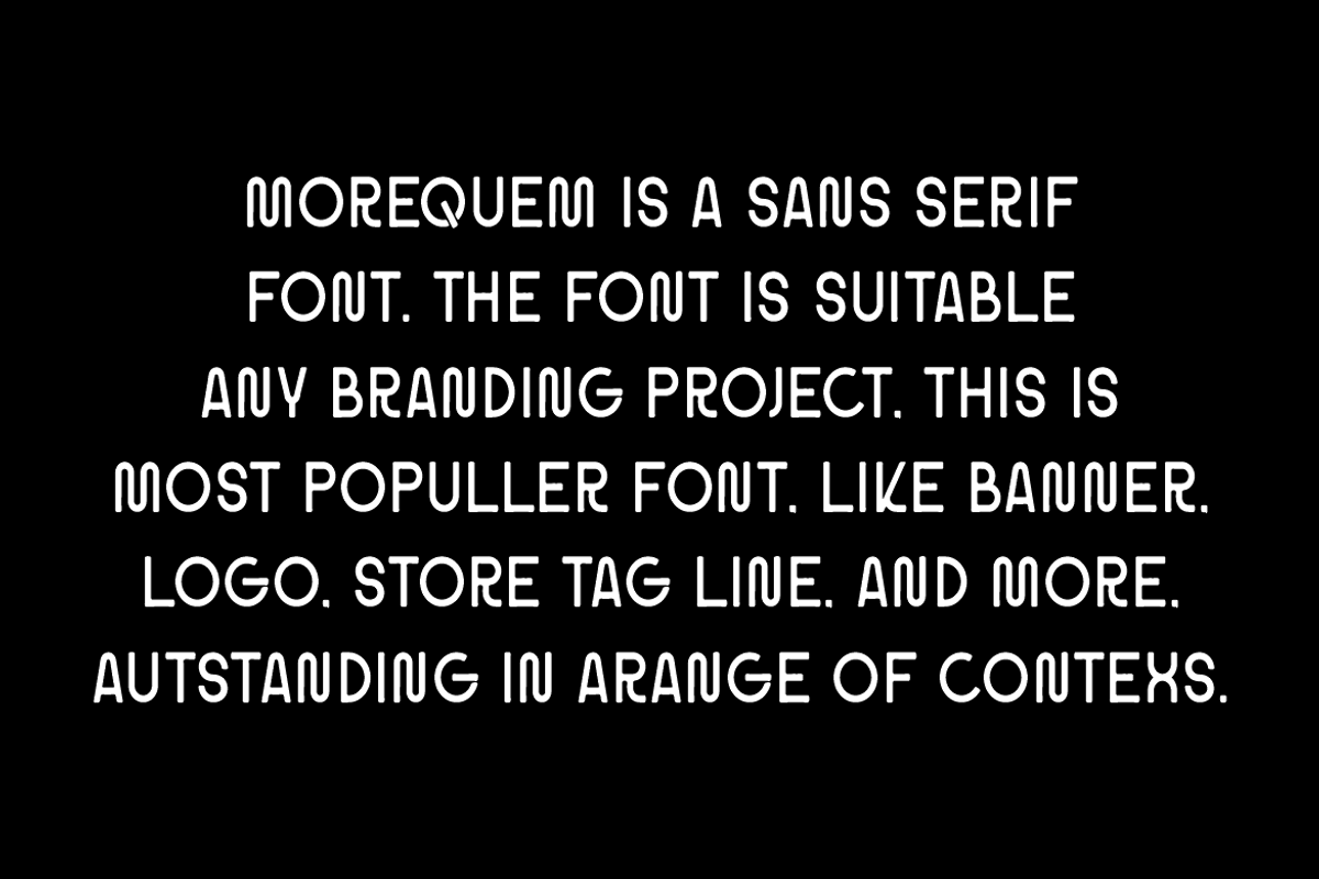 Morequem - Corporate Logo Font, a Sans Serif Font by QR Design Studio (Photo 5 of 7)