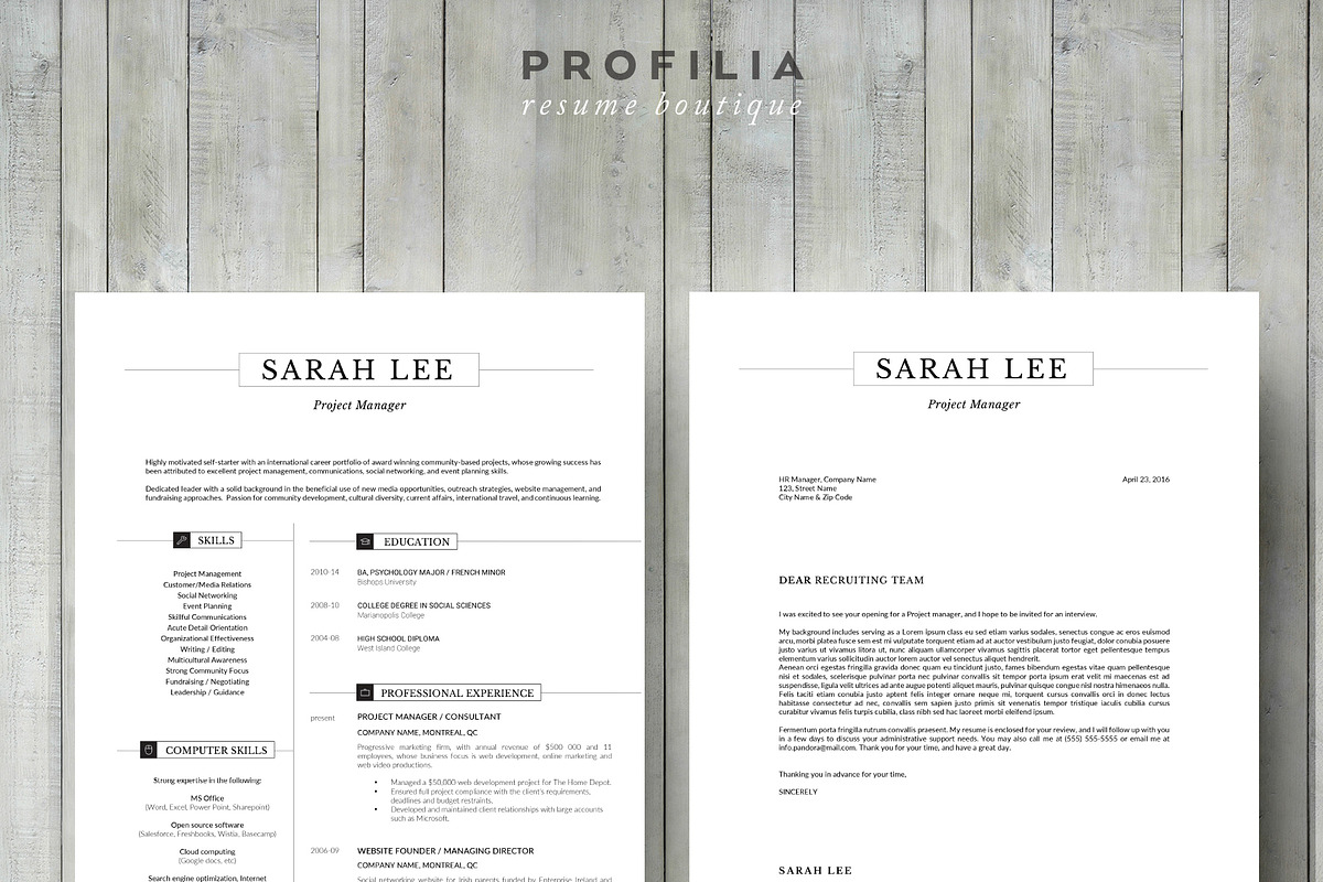 Word Resume & Cover letter Template, a Resume Template by Profilia Resume Boutique (Photo 3 of 3)