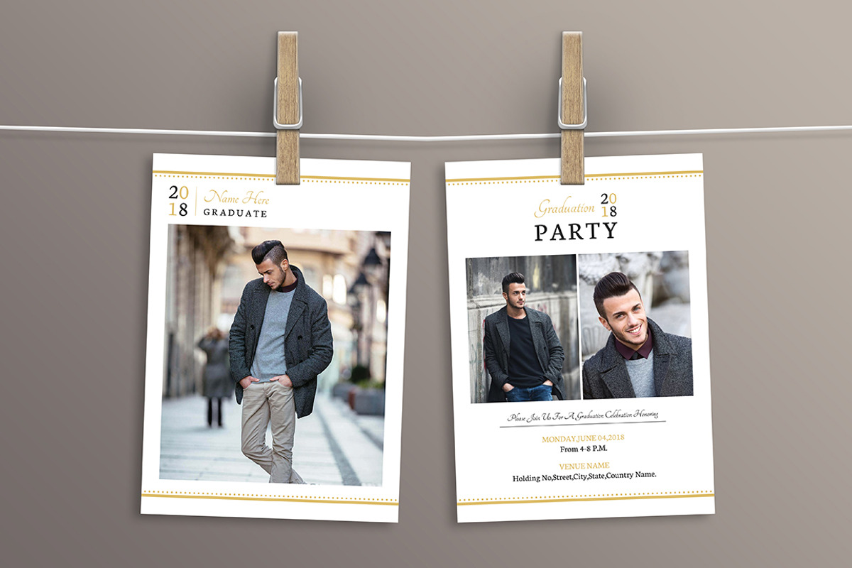 Graduation Invitation, a Card Template by Rimana_Templatehive (Photo 4 of 4)