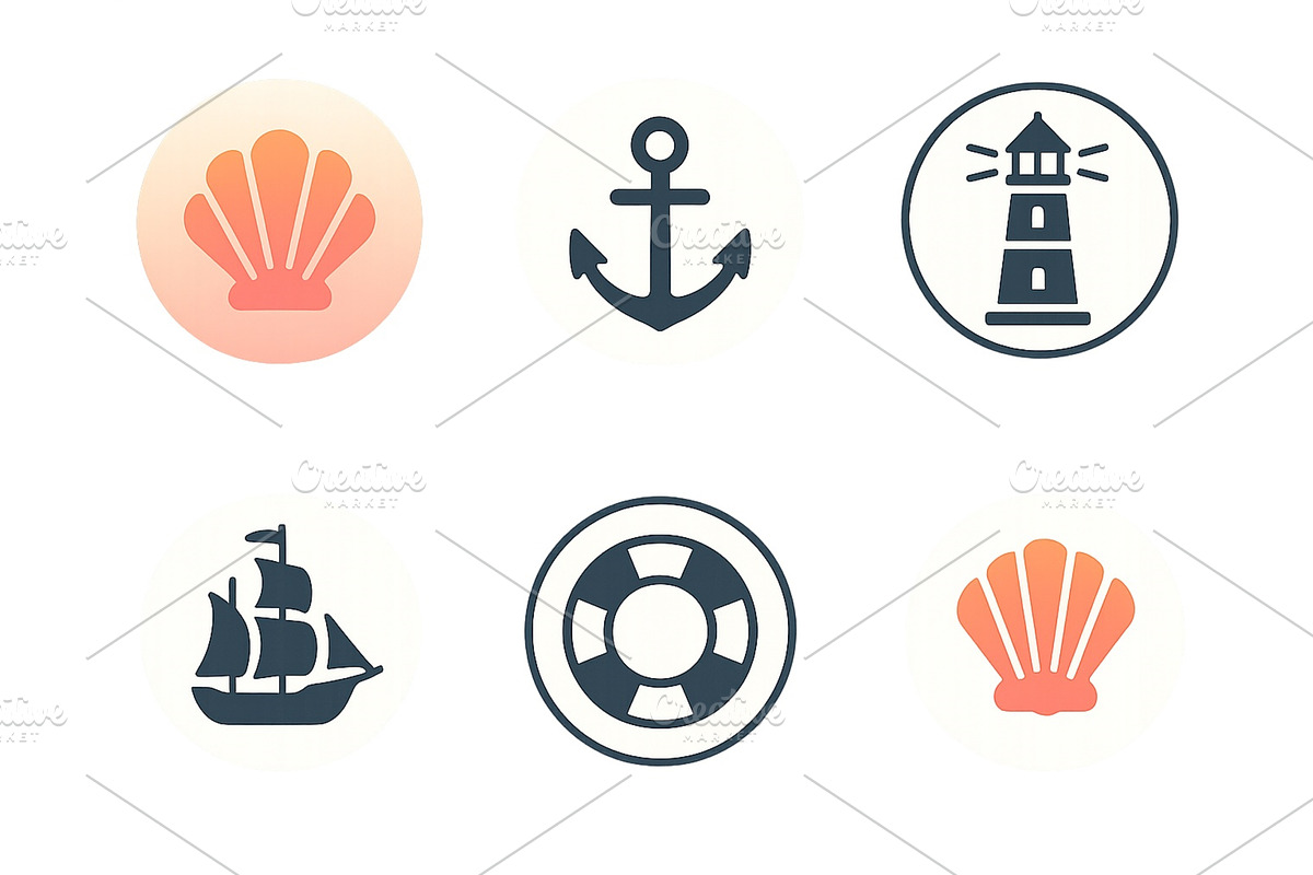 Various nautical symbols including, an Illustration by ZinetroN