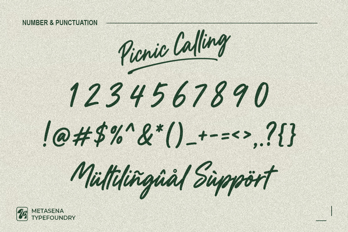 Picnic Calling, a Script Font by Metasena Typefoundry (Photo 9 of 10)
