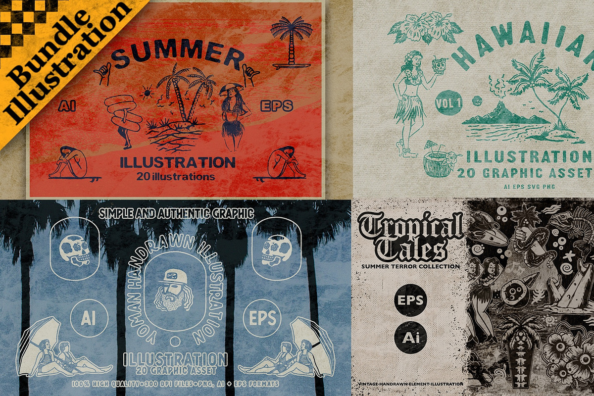 Tropical Illustration Asset Pack, an Object Illustration by Southerntown (Photo 1 of 9)
