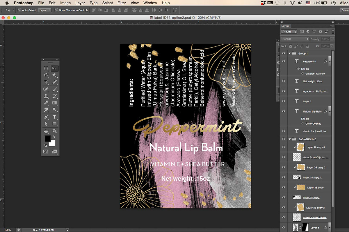 Lip balm label template ID53, a Stationery Template by AIW SOLUTIONS (Photo 2 of 3)
