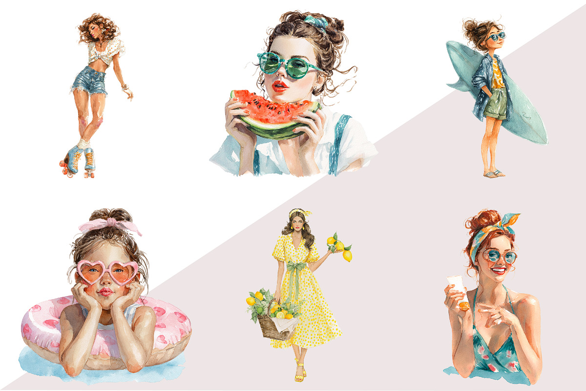 Summer Girl Clipart, an Illustration by Design Market (Photo 3 of 3)