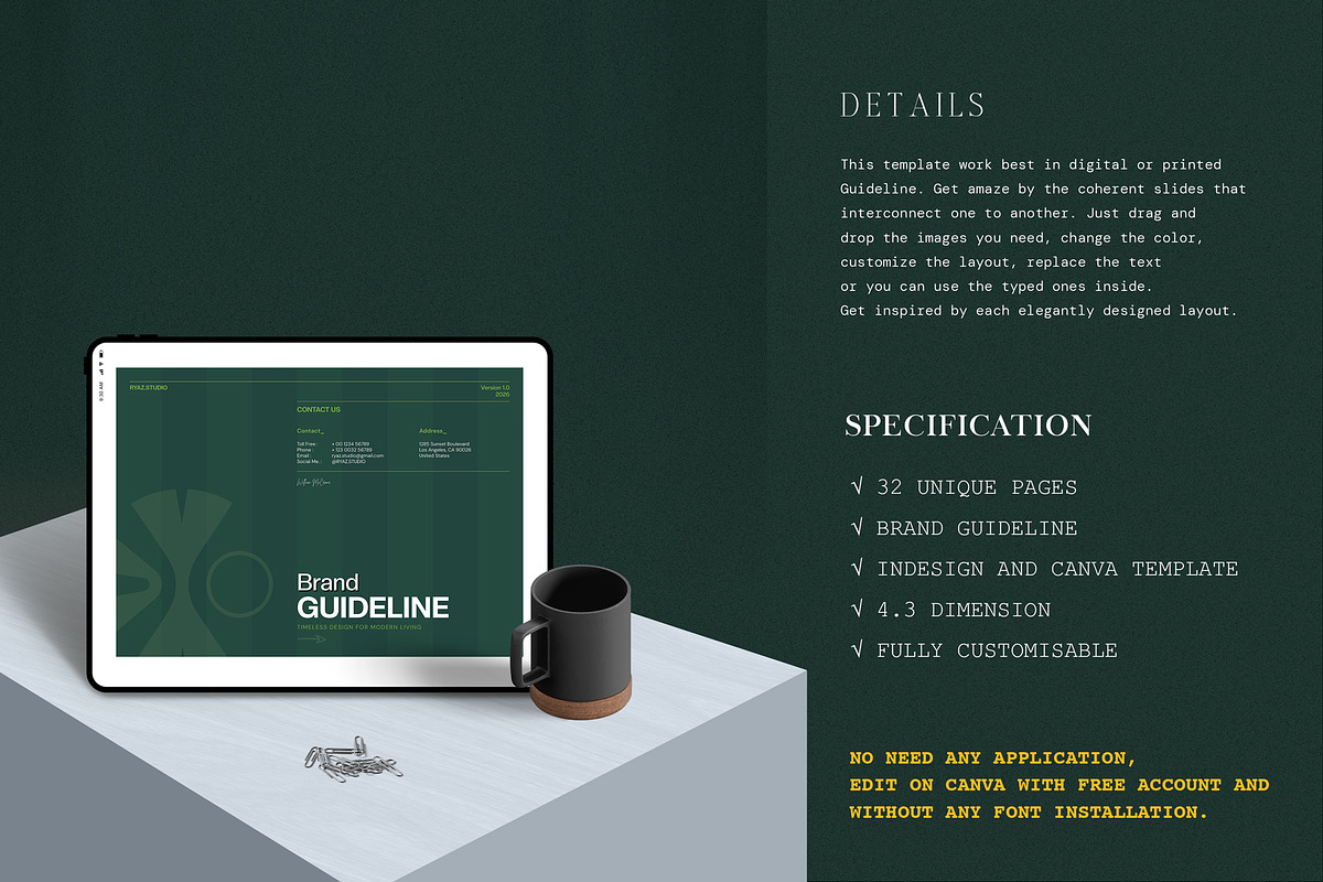 RYAZ | Brand Guidelines Canva, a Brochure Template by evgenystudio (Photo 3 of 11)