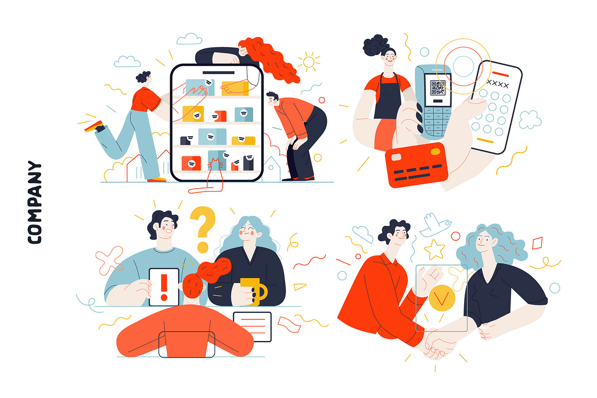 Company, flat web illustrations, a Templates & Theme by Grivina's shop (Photo 9 of 27)