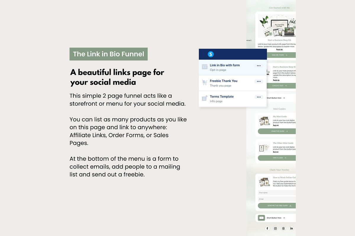 Systeme.io Sage Systeme Bundle, a Landing Page Template by Hayley's Digital Hub (Photo 6 of 10)