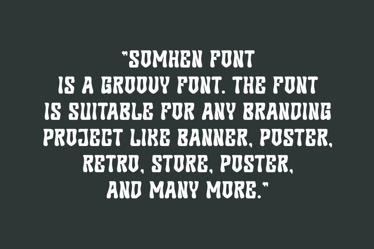 Somhen - Groovy Retro Font, a Sans Serif Font by QR Design Studio (Photo 6 of 7)