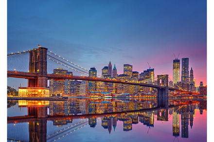 Brooklyn bridge and manhattan at containing manhattan, new york, and brooklyn, an Architecture Photo by sborisov