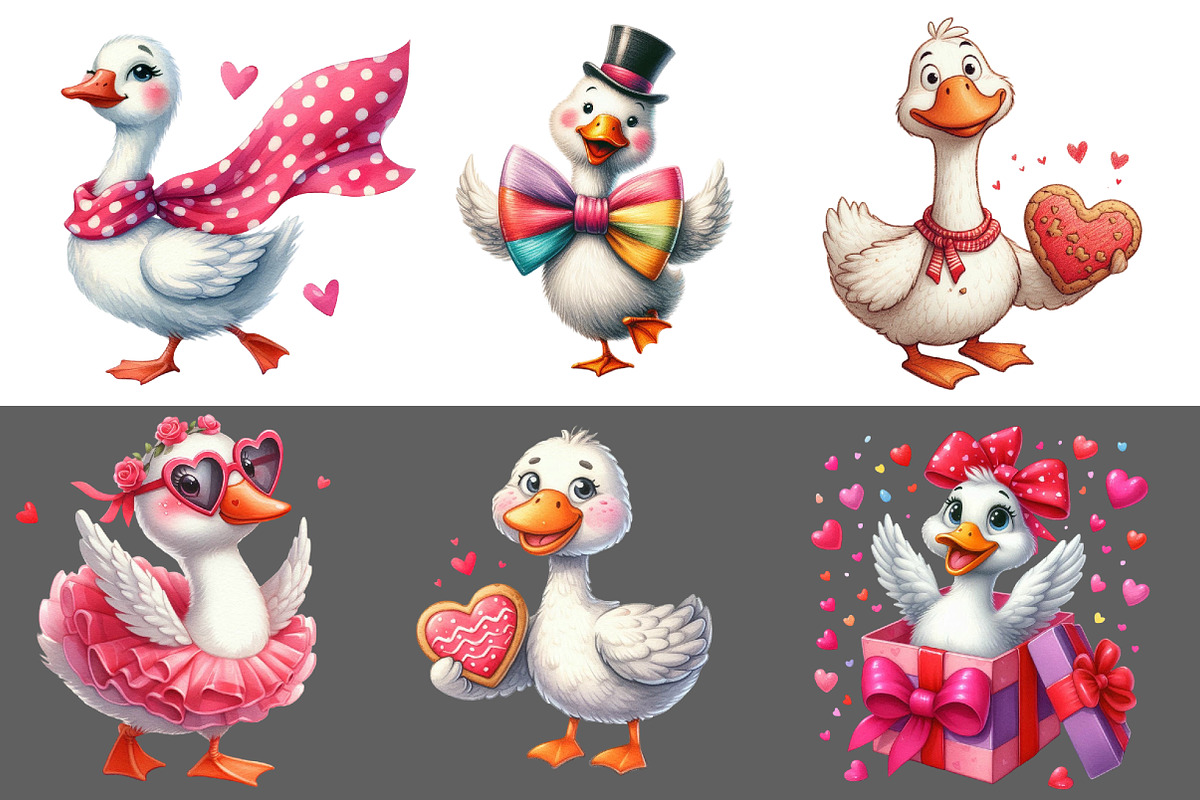 Silly Valentines Goose Clipart, an Illustration by Designworld (Photo 2 of 5)