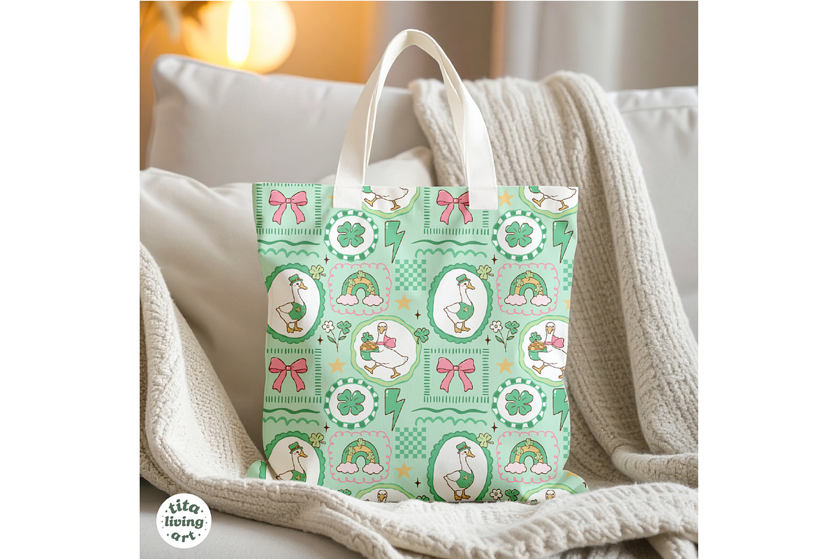 Lucky Goose Seamless Pattern, a Seasonal Illustration by TitaLivingArt (Photo 8 of 13)