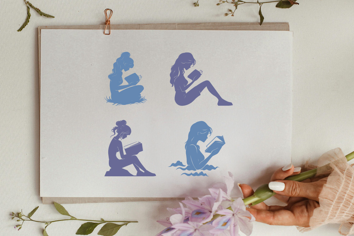 12 Girl Reading a Book Peacefully, an Illustration by jongcreative (Photo 4 of 4)