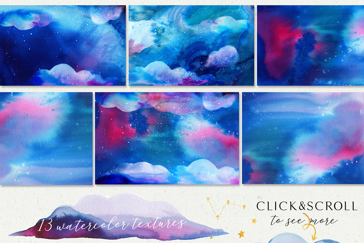 Eternal Galaxy Watercolor Collection, a Texture Graphic by Anna's Creative Store (Photo 2 of 6)