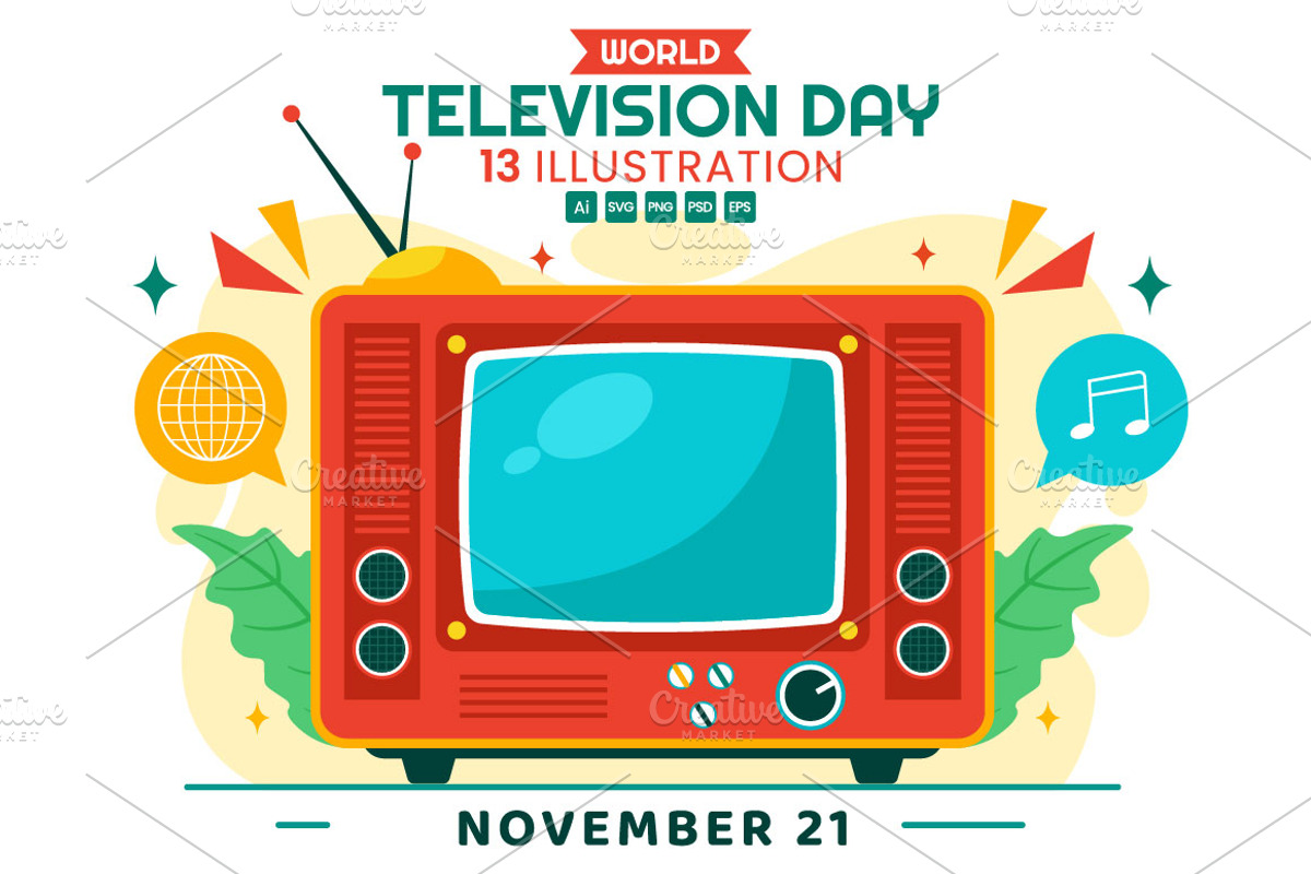 13 World Television Day Illustration, a Technology Illustration by denayunebgt (Photo 1 of 4)
