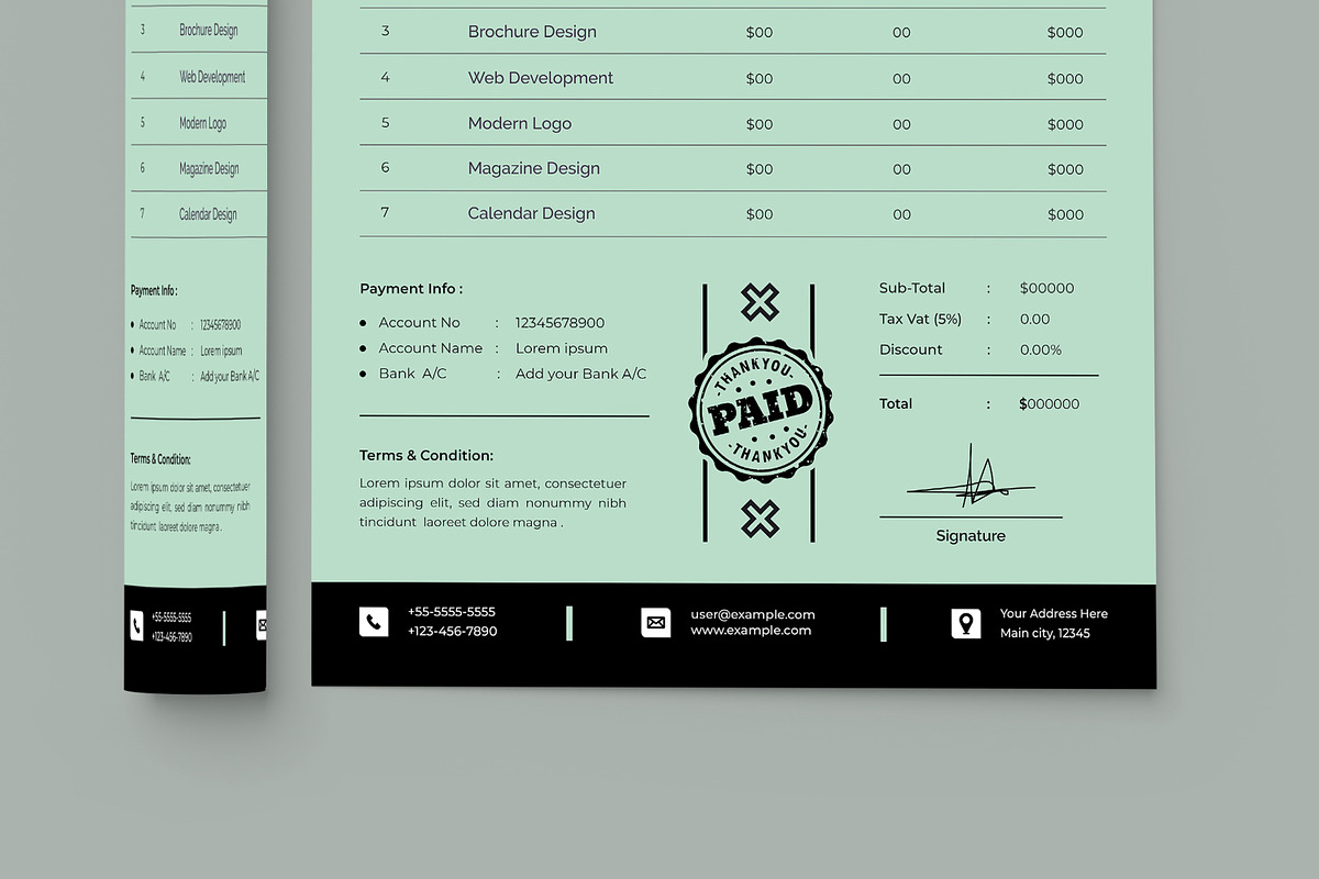 Business Invoice Design Template, a Stationery Template by MightyDesign (Photo 3 of 7)