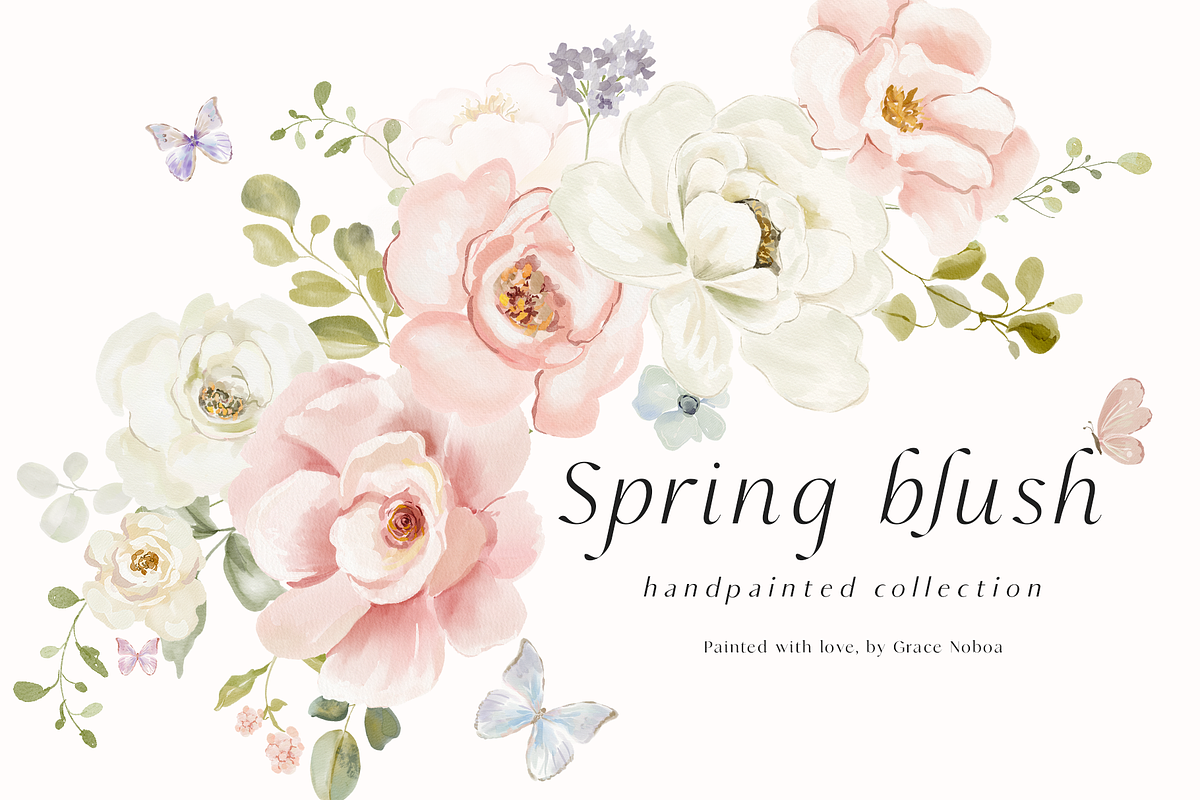 Floral pink watercolor spring pastel, a Decorative Illustration by Grace Noboa Illustrations (Photo 1 of 10)