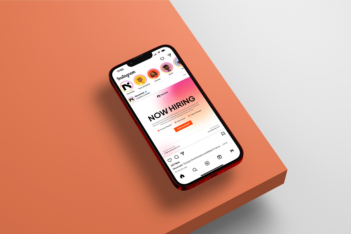 Gradient Hiring Social Media Post, a Social Media Template by madebynoval (Photo 2 of 4)
