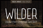 Wilder - A condensed sans serif, a Sans Serif Font by Great Scott! (Thumbnail 1 of 8)