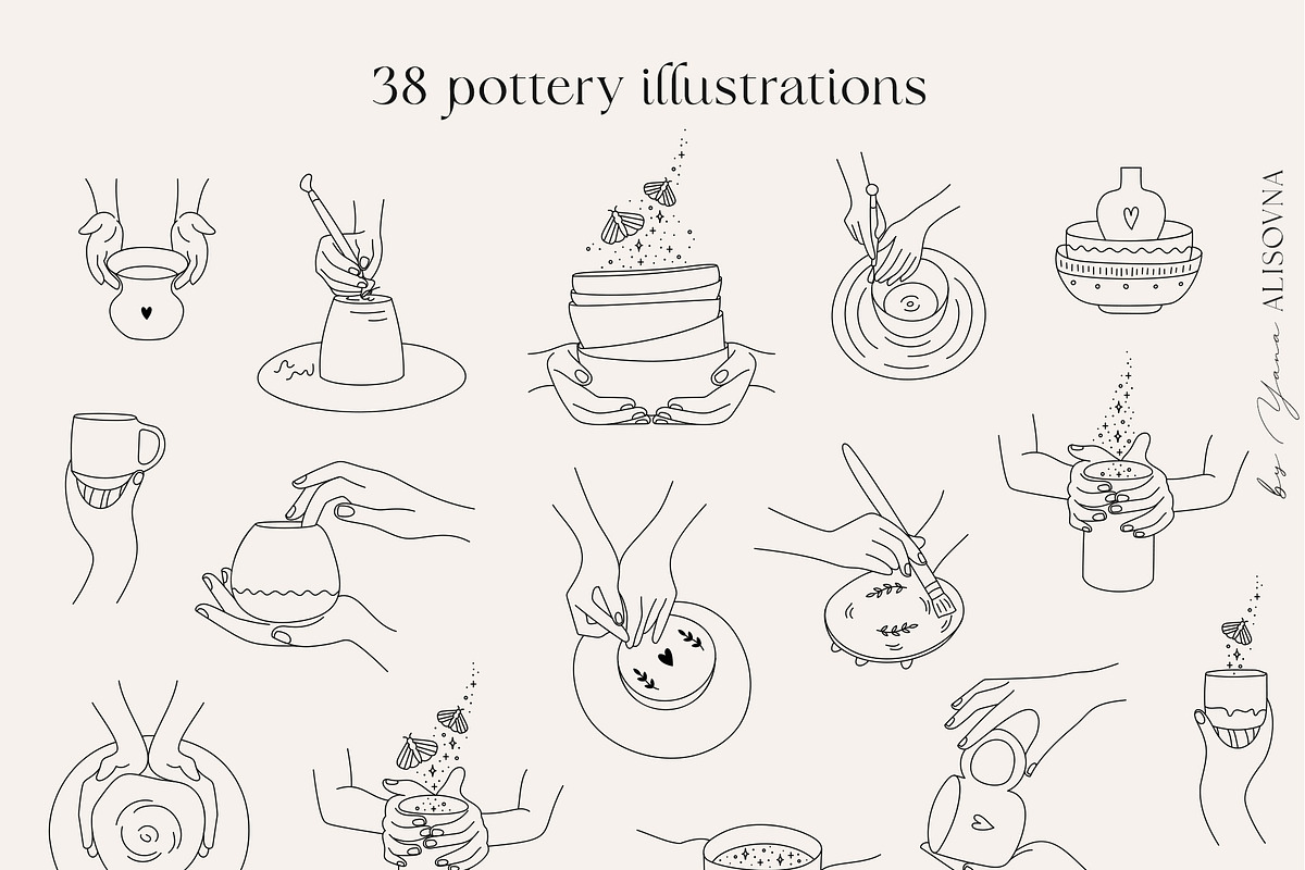 Pottery collection, a Person Illustration by Alisovna (Photo 3 of 10)