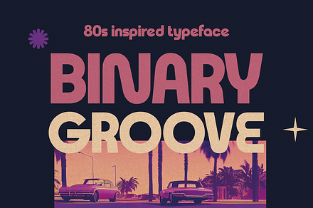 Binary Groove - 80s Inspired Font, a Sans Serif Font by HipFonts