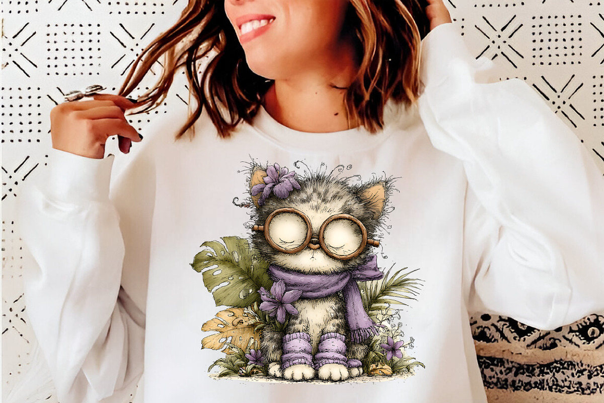 Whimsical summer cats clipart, an Illustration by SinaCreation (Photo 5 of 8)