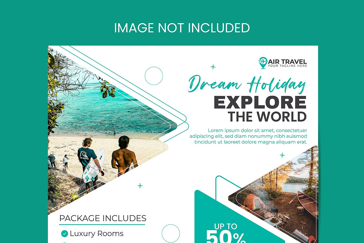 Travel Agency Social Media Post, a Marketing Template by Photoshop Action (Photo 10 of 18)