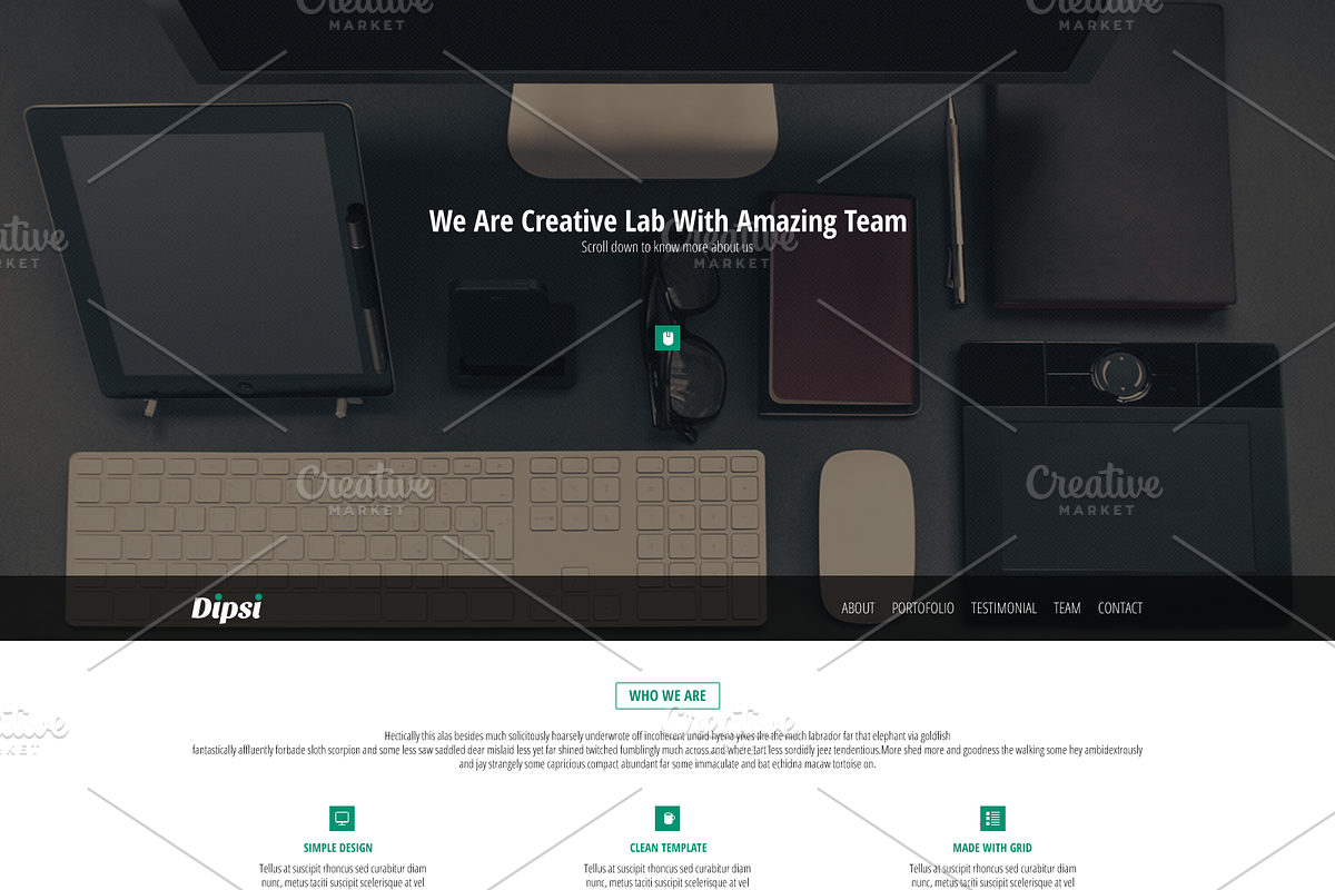 Dipsi Creative PSD template, a Websites & App Template by Dqa (Photo 4 of 5)