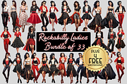 Rockabilly Women Bundle of 33, a Graphic by Jay Major Designs (Thumbnail 1 of 11)